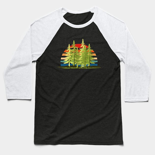 Trees in Front of a Sun Baseball T-Shirt by Theresa